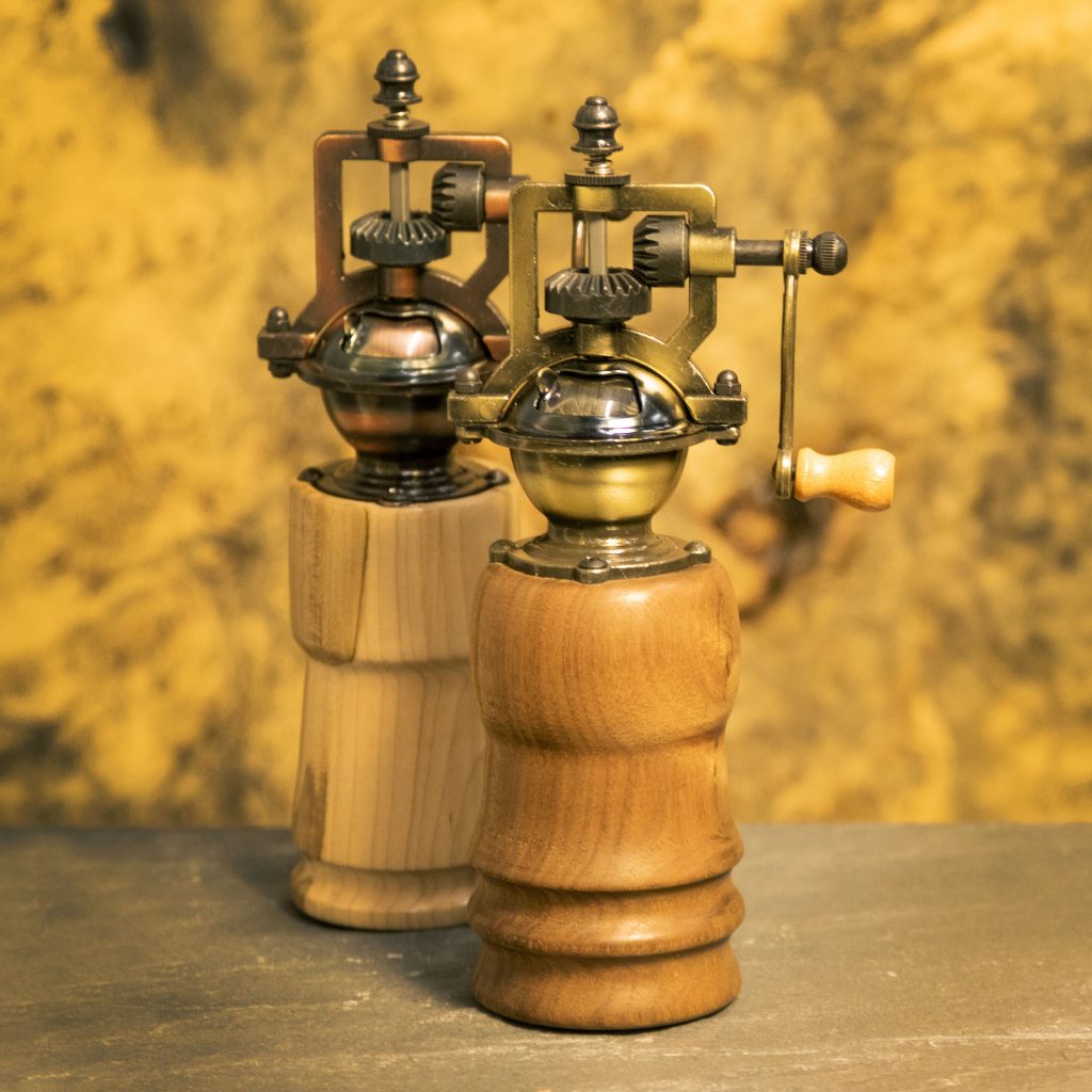 Heirloom pepper grinder wood lathe turning kit with exotic wood for wedding couple gift
