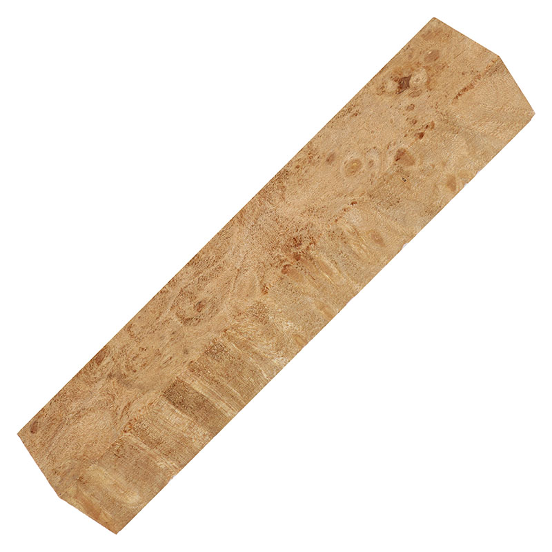 Maple burl natural pen blank from William Wood-Write Ltd, against white background.