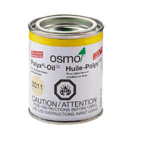 Osmo Hardwax-Oil Polyx-Oil wood finish from William Wood-Write Ltd. in 3011 Clear in 750ml jar against white background.