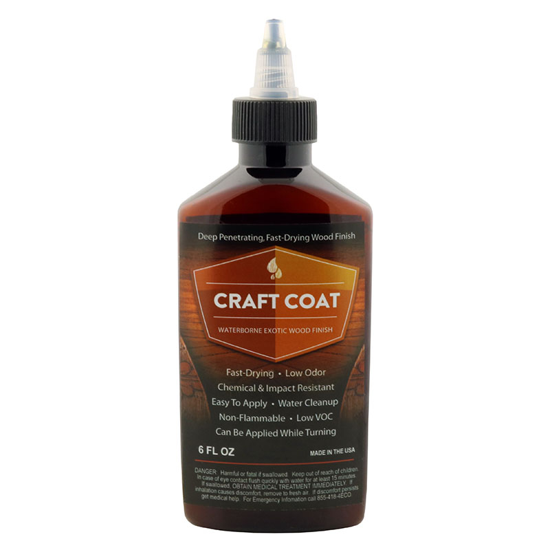 Craft Coat wood finish from William Wood-Write Ltd. in 6oz bottle against white background.