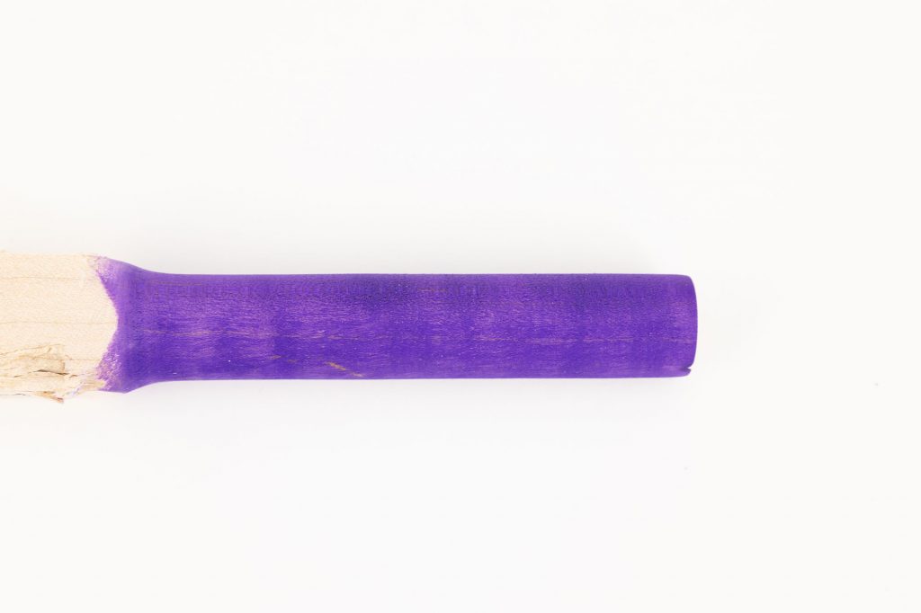 Wood pen blank dyed purple with alcohol ink