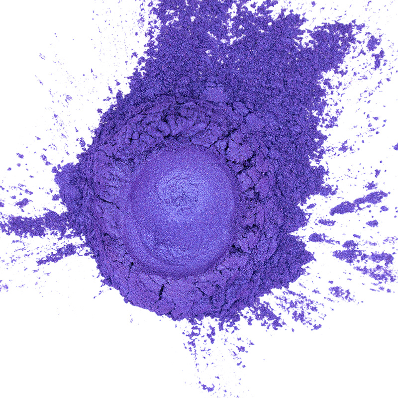 A bright purple splash of fine mica powder.
