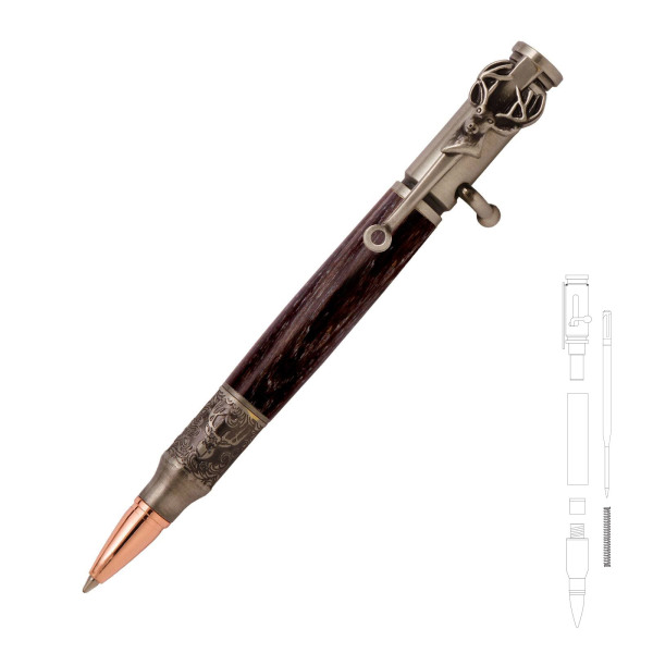 Bolt sale action pen made with burl wood