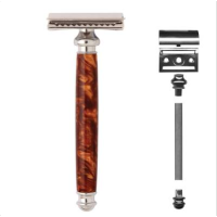 Safety razor handle kit by PSI - chrome