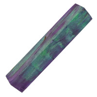 Stabilized double dyed Soft Maple pen blanks - teal & purple